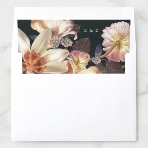 Monogram Emerald Antique Vintage Wedding Envelope Liner