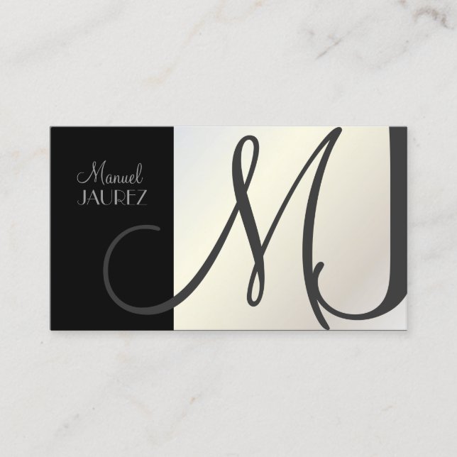 Monogram en retro colors business card (Front)
