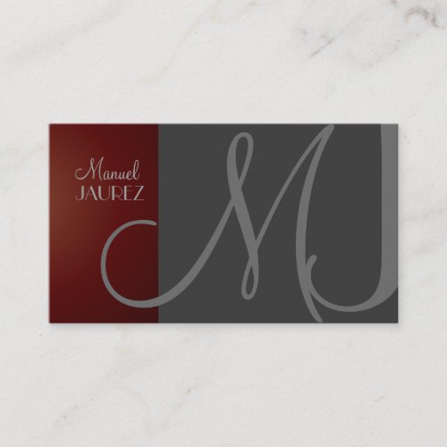 Monogram Business Card en retro colors