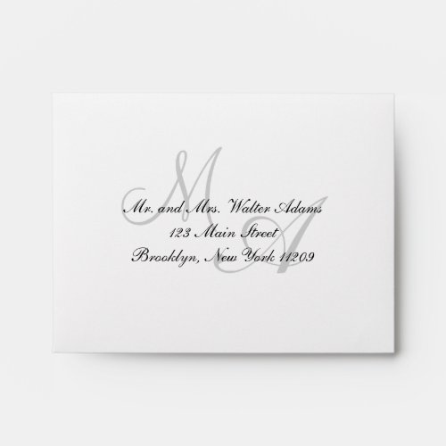 Monogram Envelope for RSVP Card Wedding Invitation