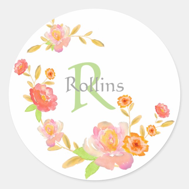 Monogram Envelope Seals and Stickers (Front)