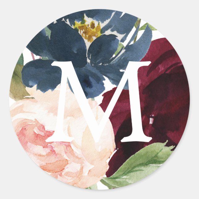 Monogram Envelope Seals Rustic Burgundy (Front)