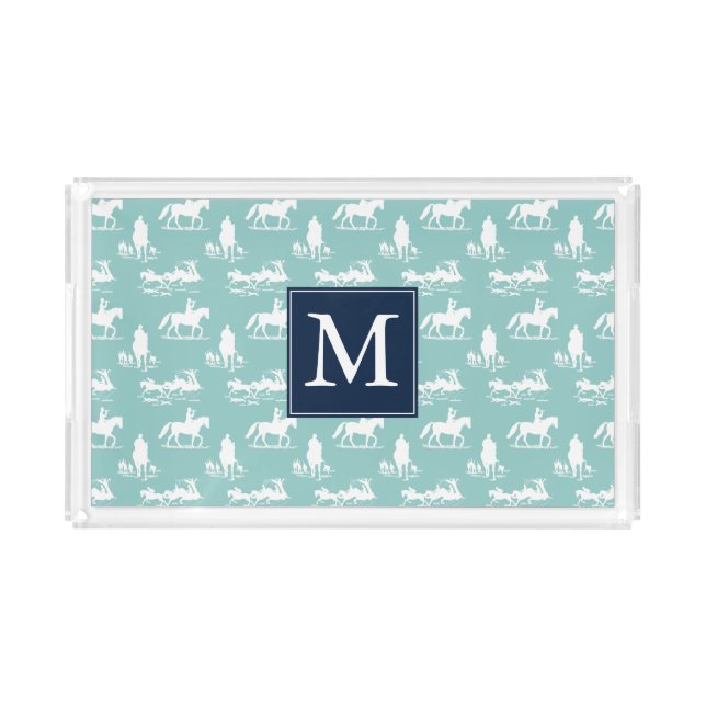Monogram Equestrian Chinoiserie Acrylic Tray (Front)