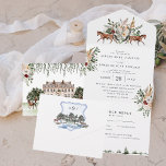 Monogram | Equestrian English Manor Wedding All In One Invitation<br><div class="desc">Equestrian vibes and classic elegance abound with this stunning wedding collection. Equestrian style is not all tartan plaids, and dark wood paneling. Modern equestrian style is both an ever-cycling trend and a never-out-of-fashion classic. There are many high-end stables that double as wedding venues; and this theme would work great for...</div>