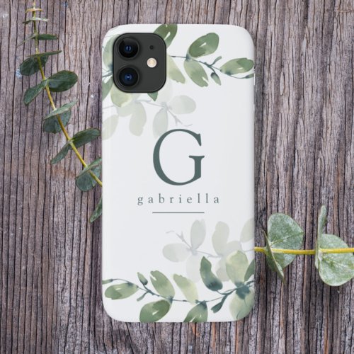 Monogram Eucalyptus Botanical  iPhone 12 Case