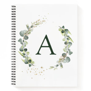Monogram Eucalyptus Green White Botanical Notebook