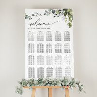 Monogram Eucalyptus Greenery Wedding Seating Chart