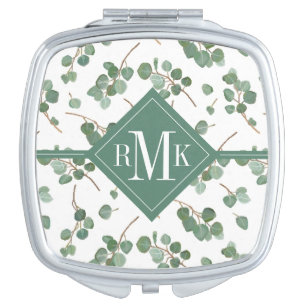 Monogram   Eucalyptus Silver Dollar Tree Foliage Compact Mirror