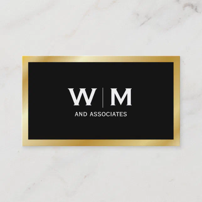 Monogram | Executive Gold Business Card | Zazzle