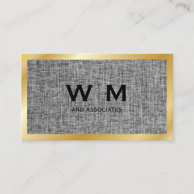Monogram | Executive Gold | Fabric Material Business Card (Front)