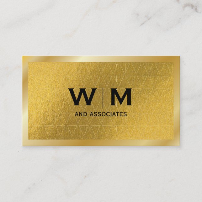 Monogram | Executive Gold | Gold Pattern Business Card (Front)