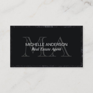 Monogram Executive Real Estate Agent Business Card