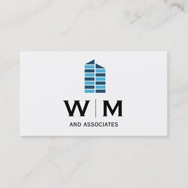 Monogram | Executive | Real Estate Agent Business Card (Front)