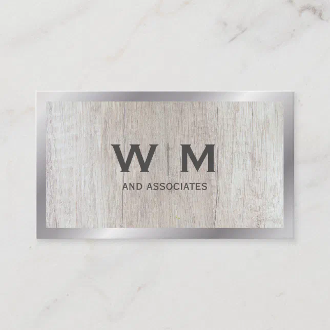 Monogram | Executive | Wood Grain Business Card | Zazzle