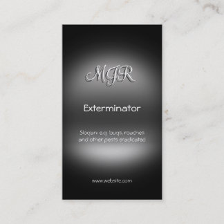 Monogram, Exterminator Pest Control, metal-look Business Card