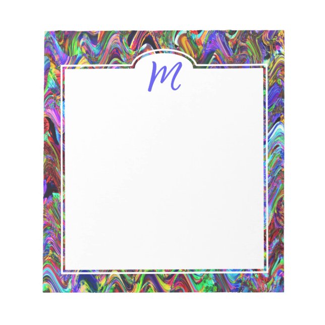 Monogram Exuberant Color Zigzag Abstract Notepad (Front)