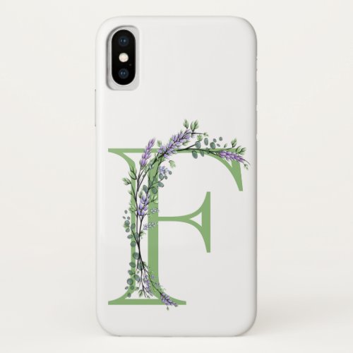 Monogram F Lavender Eucalyptus iPhone X Case
