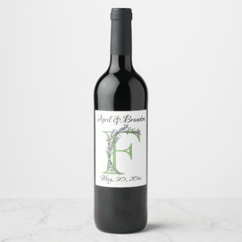 Monogram F Lavender Eucalyptus  Wine Label