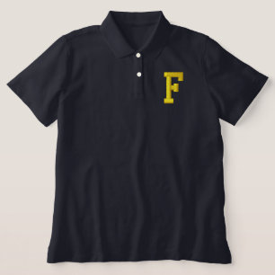 MONOGRAM F LETTER EMBROIDERED POLO SHIRT