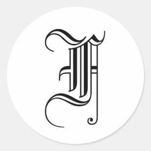 Monogram F Sticker Old English Style