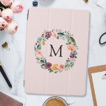 Monogram Fall Autumn Rose Flower Floral Wreath iPad Pro Cover<br><div class="desc">Introducing our Monogram Fall Autumn Rose Flower Floral Wreath iPad Air Cover. Featuring watercolor illustration of flower and leaves arrangement,  add vintage nature charm to your electronic collection. It can be a great gift for vintage nature aesthetic lovers.</div>