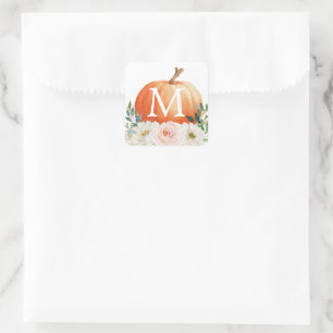 Monogram Fall Pumpkin Envelope Seals