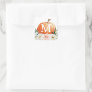 Monogram Fall Pumpkin Envelope Seals