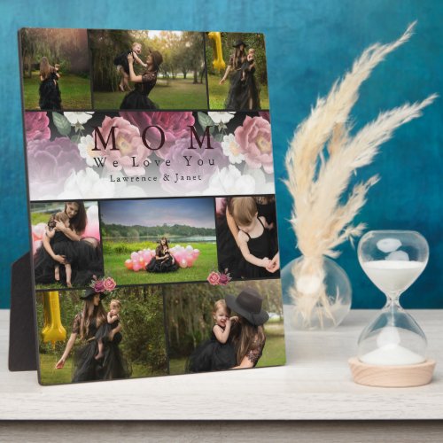 Monogram Family and couples Photo Collage Wedding Plaque