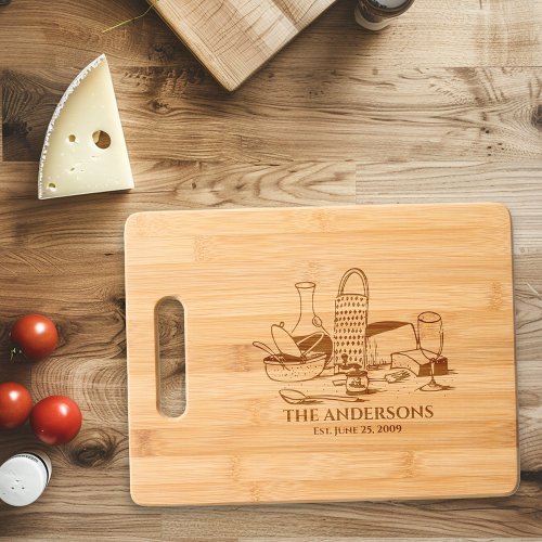 Monogram Family  Charcuterie Wine Cheese  Cutting Board