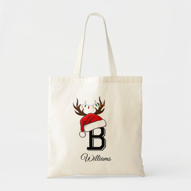 Monogram Family Christmas Matching Outfits Tote Bag (Front)