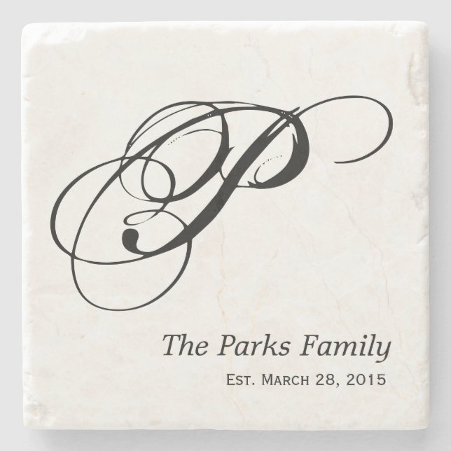 Monogram Family Coaster Set (Front)