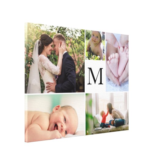 Monogram family color Photo collage gallery Canvas Print | 0