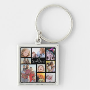 Monogram Family Eight Photo Customized   Keychain