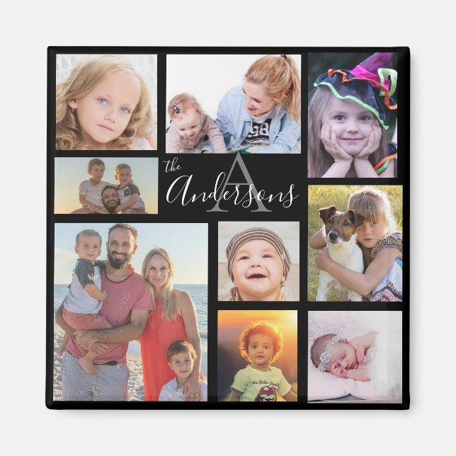 Monogram Family Eight Photo Customized   Magnet (Front)