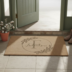 Monogram Family Entryway Welcome Mat