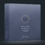 Monogram Family Genealogy Book Binder<br><div class="desc">Monogram Family Genealogy Book Binder - A monogrammed family history binder to store genealogy documents photos and more. Change the volume and date as needed. A stylish genealogy organizer for your family records or a memorable gift for weddings,  birthdays,  showers and more.</div>