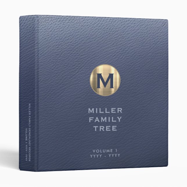 Monogram Family Genealogy Book Binder (Front/Spine)