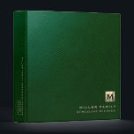 Monogram Family History Green Leather Book Binder<br><div class="desc">Monogrammed Family History Binder - A monogrammed leather print book to store genealogy documents photos and more. Change the volume and date as needed. A stylish genealogy organizer for your family records or a memorable gift for weddings,  birthdays,  showers and more.</div>