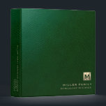 Monogram Family History Green Leather Book Binder<br><div class="desc">Monogrammed Family History Binder - A monogrammed leather print book to store genealogy documents photos and more. Change the volume and date as needed. A stylish genealogy organizer for your family records or a memorable gift for weddings,  birthdays,  showers and more.</div>