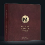 Monogram Family History Red Leather 3 Ring Binder<br><div class="desc">Monogrammed Family History Binder - A monogrammed leather print book to store genealogy documents photos and more. Change the volume and date as needed. A stylish genealogy organizer for your family records or a memorable gift for weddings,  birthdays,  showers and more.</div>