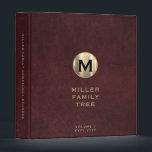 Monogram Family History Red Leather 3 Ring Binder<br><div class="desc">Monogrammed Family History Binder - A monogrammed leather print book to store genealogy documents photos and more. Change the volume and date as needed. A stylish genealogy organizer for your family records or a memorable gift for weddings,  birthdays,  showers and more.</div>