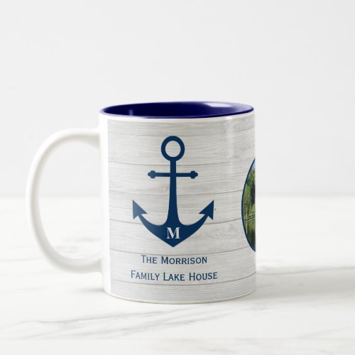 Monogram Family Lake House Living Two_Tone Coffee Mug