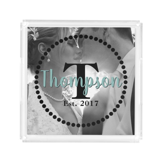 Monogram Family Name Acrylic Tray (Front)
