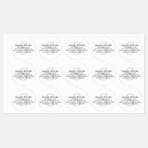 Monogram Family Name Address White Labels