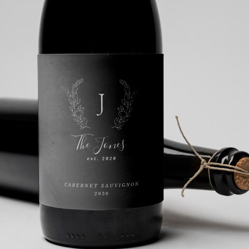 Monogram family name black and white template