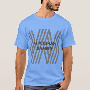 Monogram family name blue gray modern T-Shirt