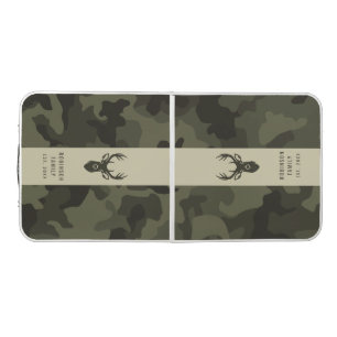 Monogram Family Name Camo Print Beer Pong Table
