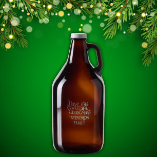 Monogram Family Name Have Sweet Christmas Etched Growler