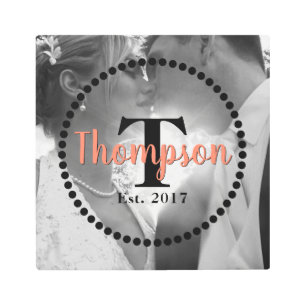 Monogram Family Name Metal Print