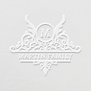 Monogram Family Name Ornate Personalized Embosser